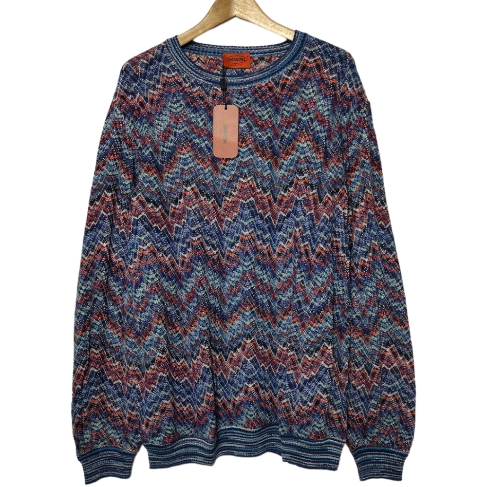 Missoni Zigzag Multicolor Crew Neck Girocollo Sweater